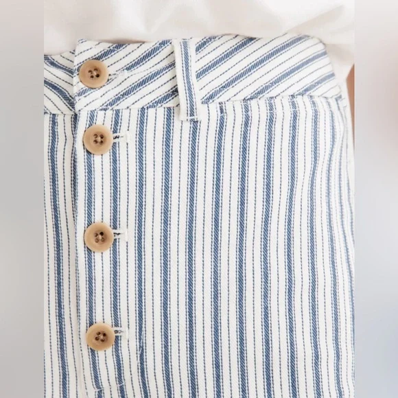 Madewell Emmett Wide-Leg Crop Pants in Stripe: Button-Front Edition in 26T - Picture 5 of 5